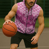 Alaka Hawaii Cowboy Palaka Motifs Personalised Sleeveless Zip Hoodie Paniolo Festival Puakenikeni Lei LT14 - Polynesian Pride