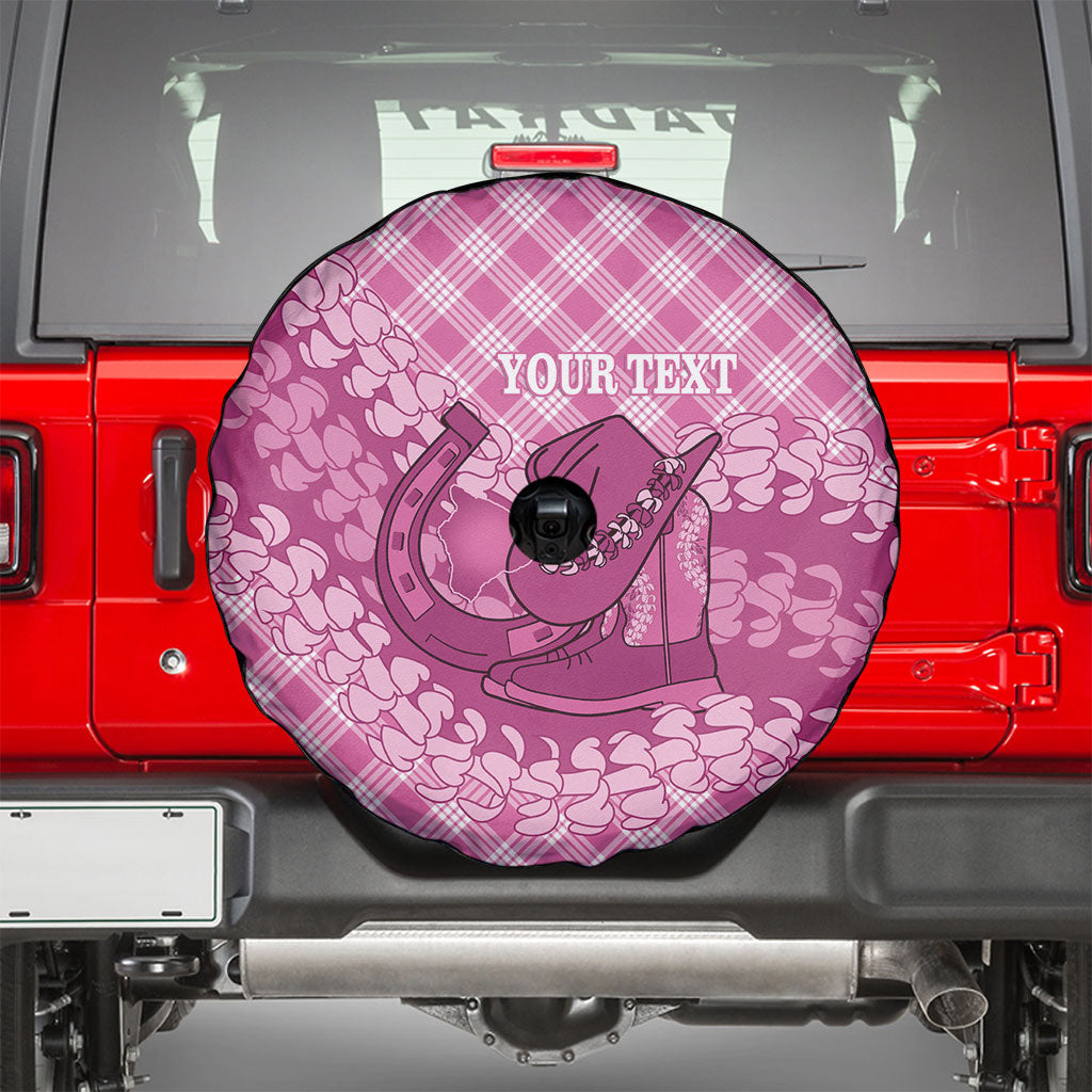 Alaka Hawaii Cowboy Palaka Motifs Personalised Spare Tire Cover Paniolo Festival Puakenikeni Lei LT14 - Polynesian Pride