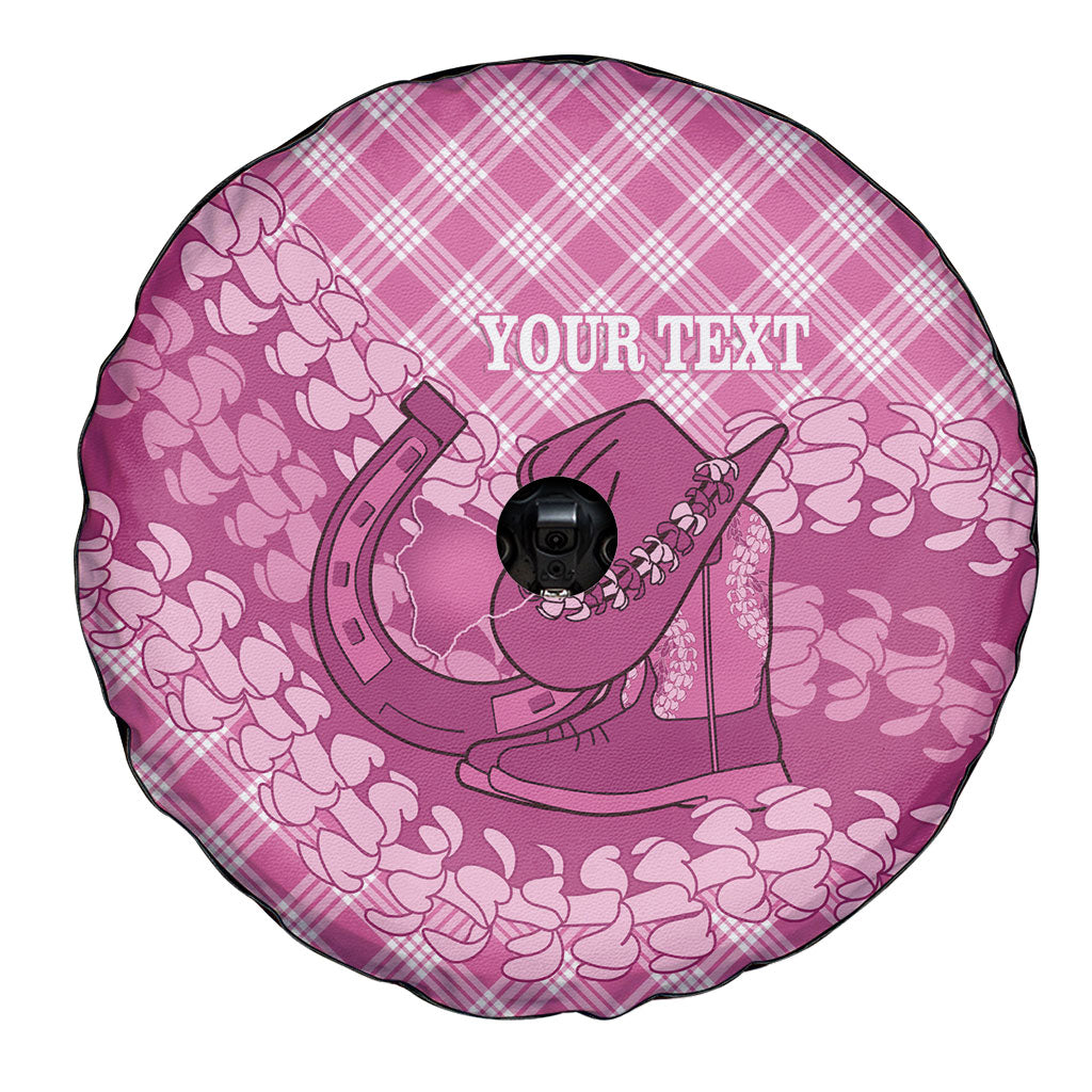 Alaka Hawaii Cowboy Palaka Motifs Personalised Spare Tire Cover Paniolo Festival Puakenikeni Lei LT14 - Polynesian Pride