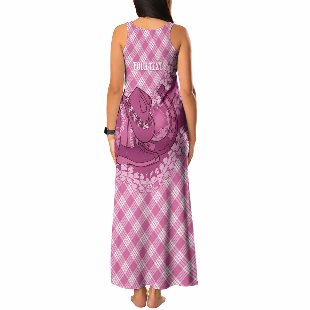 Alaka Hawaii Cowboy Palaka Motifs Personalised Tank Maxi Dress Paniolo Festival Puakenikeni Lei LT14 - Polynesian Pride