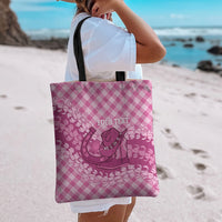 Alaka Hawaii Cowboy Palaka Motifs Personalised Tote Bag Paniolo Festival Puakenikeni Lei