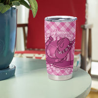 Alaka Hawaii Cowboy Palaka Motifs Personalised Tumbler Cup Paniolo Festival Puakenikeni Lei LT14 - Polynesian Pride