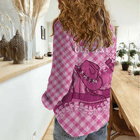 Alaka Hawaii Cowboy Palaka Motifs Personalised Women Casual Shirt Paniolo Festival Puakenikeni Lei LT14 - Polynesian Pride