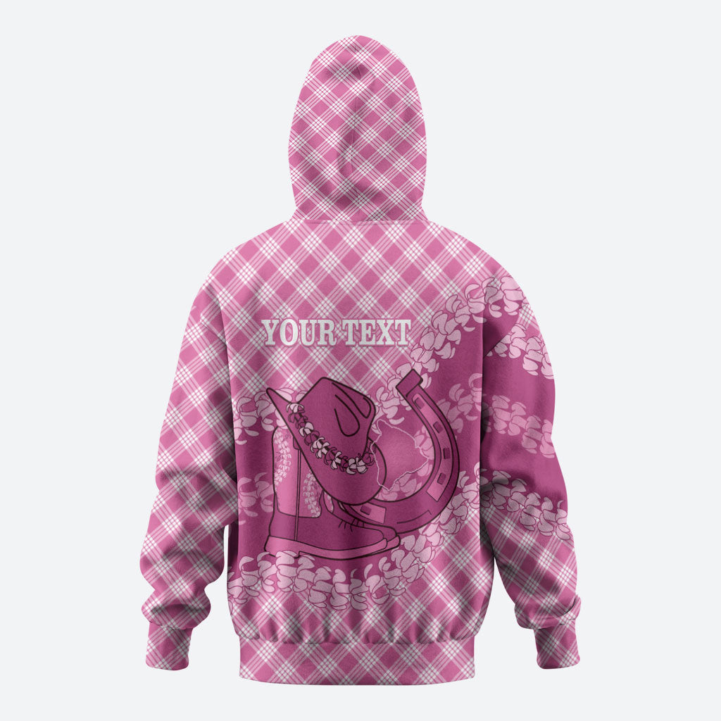 Alaka Hawaii Cowboy Palaka Motifs Personalised Zip Hoodie Paniolo Festival Puakenikeni Lei LT14 - Polynesian Pride