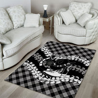 Eleele Hawaii Cowboy Palaka Motifs Personalised Area Rug Paniolo Festival Puakenikeni Lei