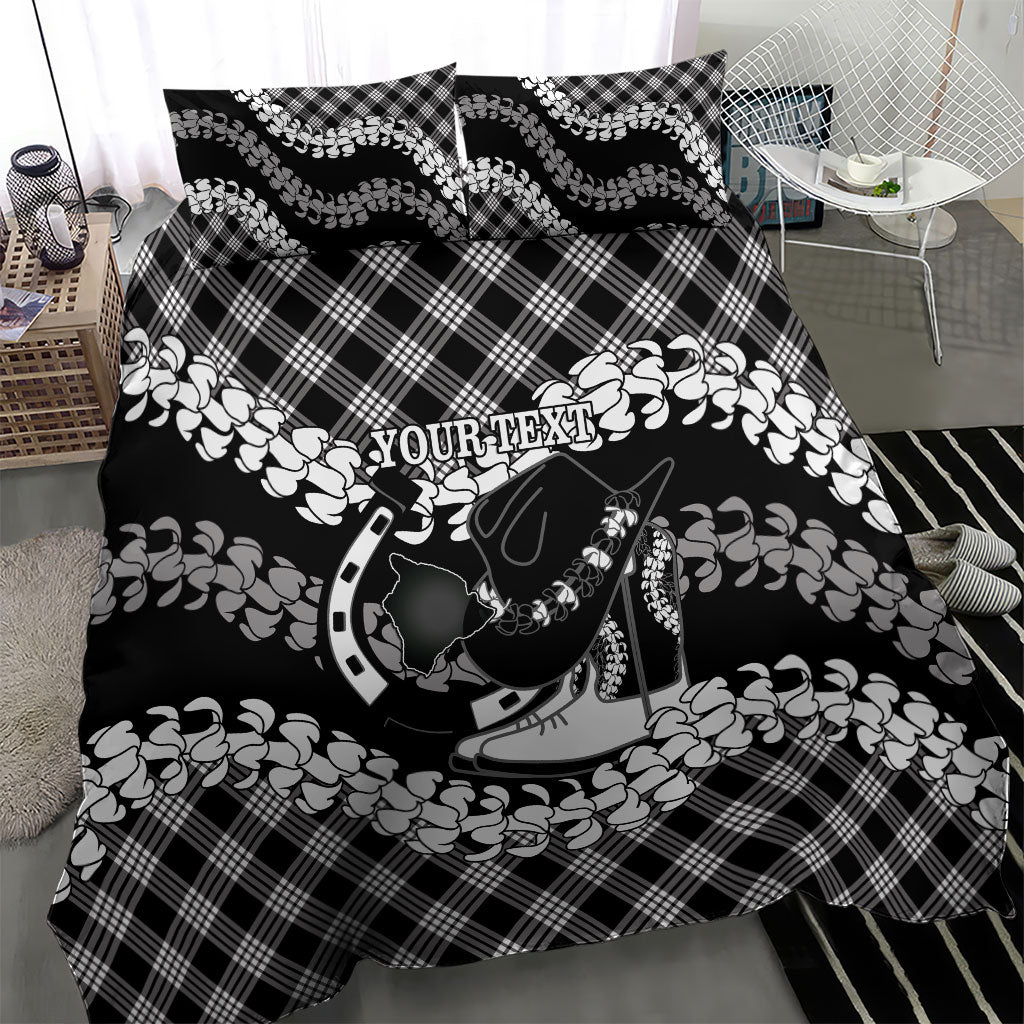 Eleele Hawaii Cowboy Palaka Motifs Personalised Bedding Set Paniolo Festival Puakenikeni Lei