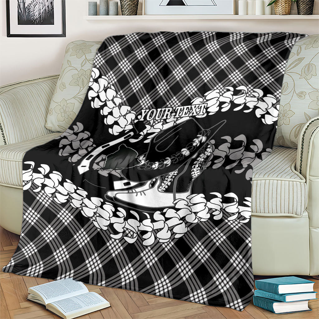 Eleele Hawaii Cowboy Palaka Motifs Personalised Blanket Paniolo Festival Puakenikeni Lei