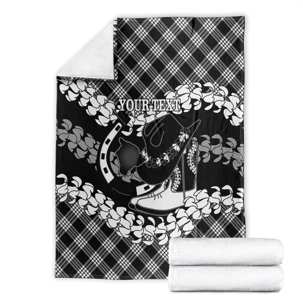 Eleele Hawaii Cowboy Palaka Motifs Personalised Blanket Paniolo Festival Puakenikeni Lei