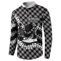 Eleele Hawaii Cowboy Palaka Motifs Personalised Button Sweatshirt Paniolo Festival Puakenikeni Lei