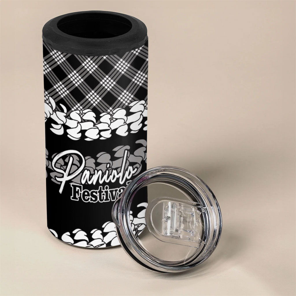 Eleele Hawaii Cowboy Palaka Motifs Personalised 4 in 1 Can Cooler Tumbler Paniolo Festival Puakenikeni Lei