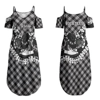 Eleele Hawaii Cowboy Palaka Motifs Personalised Couples Matching Summer Maxi Dress and Hawaiian Shirt Paniolo Festival Puakenikeni Lei LT14 - Polynesian Pride