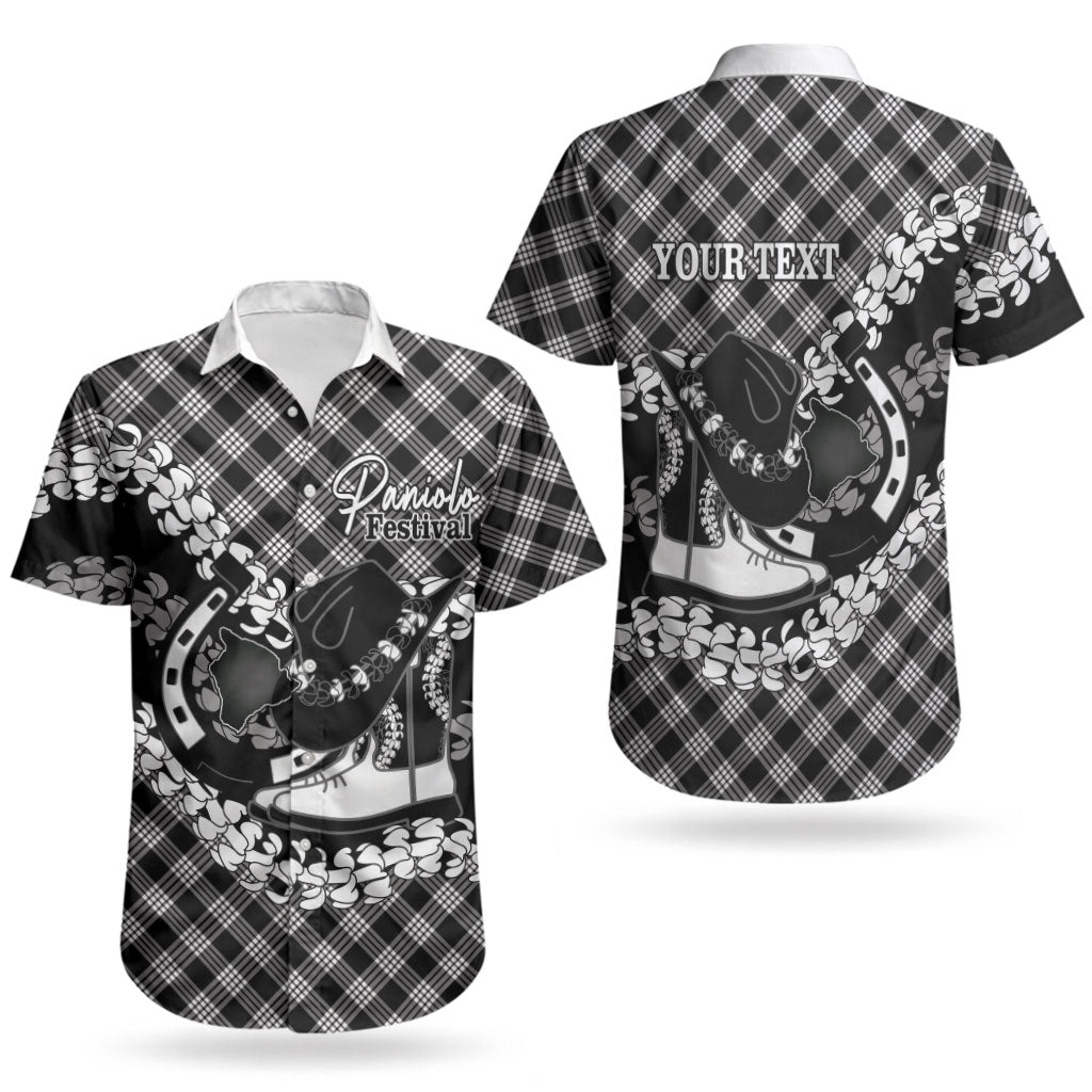 Eleele Hawaii Cowboy Palaka Motifs Personalised Couples Matching Tank Maxi Dress and Hawaiian Shirt Paniolo Festival Puakenikeni Lei