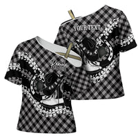 Eleele Hawaii Cowboy Palaka Motifs Personalised Cross Shoulder Shirt Paniolo Festival Puakenikeni Lei LT14 - Polynesian Pride
