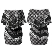 Eleele Hawaii Cowboy Palaka Motifs Personalised Family Matching Off Shoulder Short Dress and Hawaiian Shirt Paniolo Festival Puakenikeni Lei
