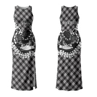 Eleele Hawaii Cowboy Palaka Motifs Personalised Family Matching Tank Maxi Dress and Hawaiian Shirt Paniolo Festival Puakenikeni Lei