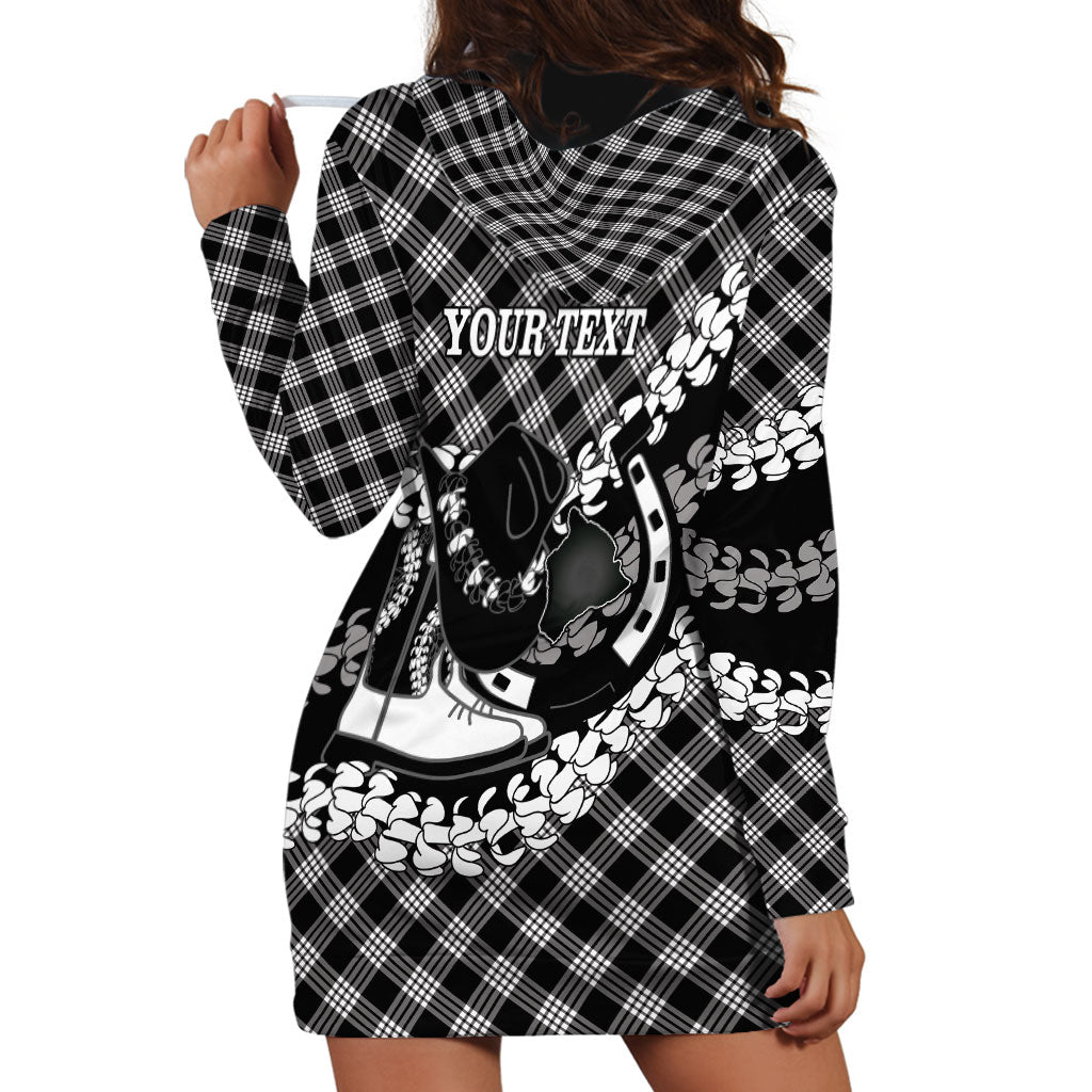 Eleele Hawaii Cowboy Palaka Motifs Personalised Hoodie Dress Paniolo Festival Puakenikeni Lei LT14 - Polynesian Pride