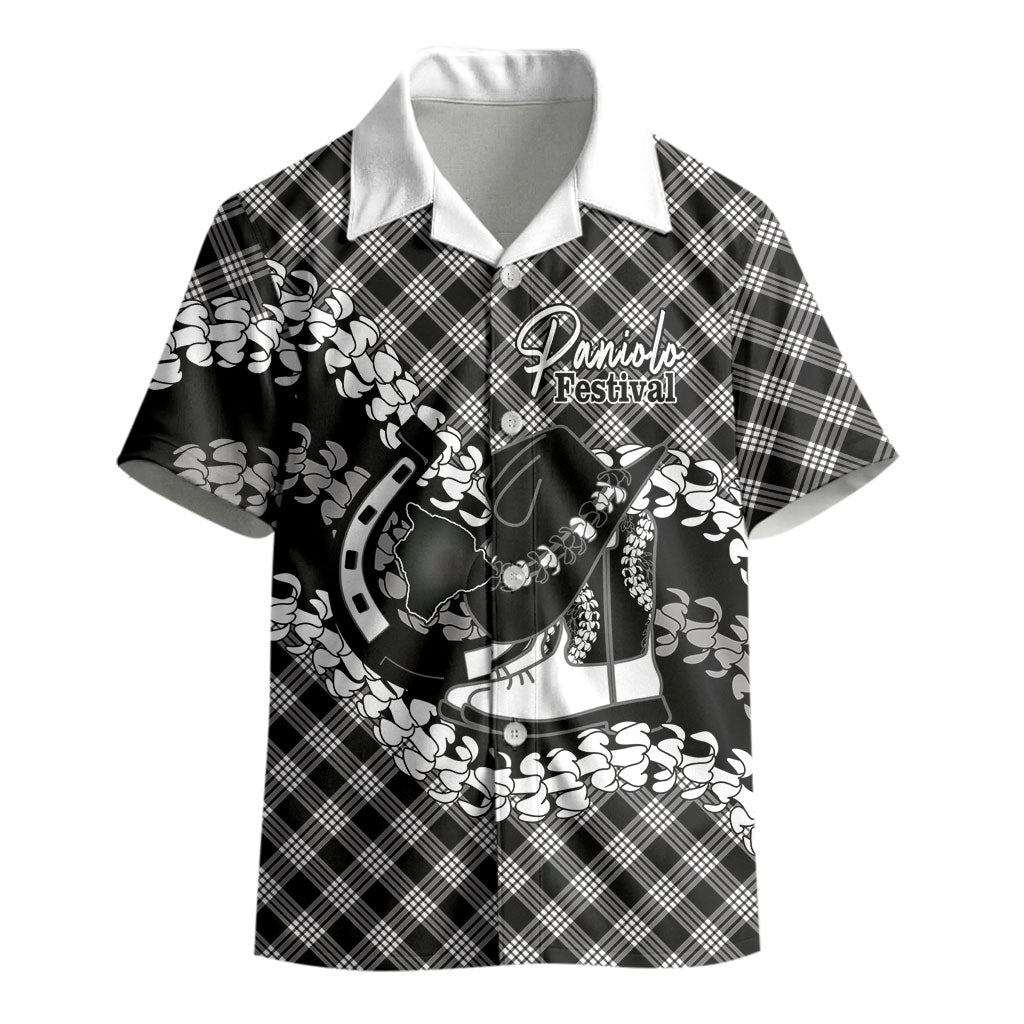 Eleele Hawaii Cowboy Palaka Motifs Personalised Kid Hawaiian Shirt Paniolo Festival Puakenikeni Lei
