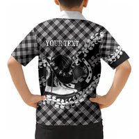 Eleele Hawaii Cowboy Palaka Motifs Personalised Kid Hawaiian Shirt Paniolo Festival Puakenikeni Lei