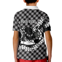 Eleele Hawaii Cowboy Palaka Motifs Personalised Kid Polo Shirt Paniolo Festival Puakenikeni Lei LT14 - Polynesian Pride