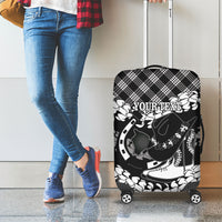 Eleele Hawaii Cowboy Palaka Motifs Personalised Luggage Cover Paniolo Festival Puakenikeni Lei