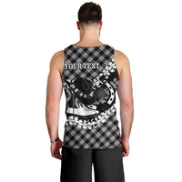 Eleele Hawaii Cowboy Palaka Motifs Personalised Men Tank Top Paniolo Festival Puakenikeni Lei
