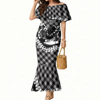 Eleele Hawaii Cowboy Palaka Motifs Personalised Mermaid Dress Paniolo Festival Puakenikeni Lei