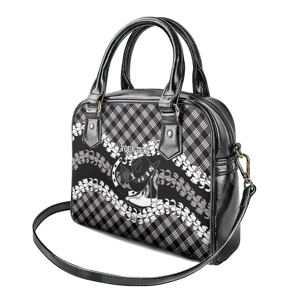 Eleele Hawaii Cowboy Palaka Motifs Personalised Shoulder Handbag Paniolo Festival Puakenikeni Lei