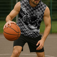 Eleele Hawaii Cowboy Palaka Motifs Personalised Sleeveless Hoodie Paniolo Festival Puakenikeni Lei LT14 - Polynesian Pride