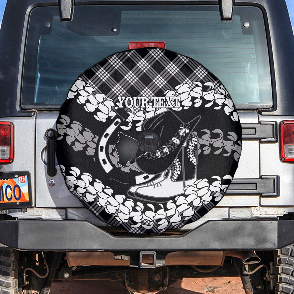 Eleele Hawaii Cowboy Palaka Motifs Personalised Spare Tire Cover Paniolo Festival Puakenikeni Lei
