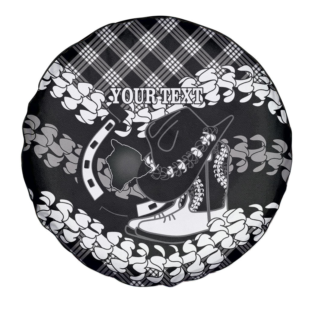 Eleele Hawaii Cowboy Palaka Motifs Personalised Spare Tire Cover Paniolo Festival Puakenikeni Lei