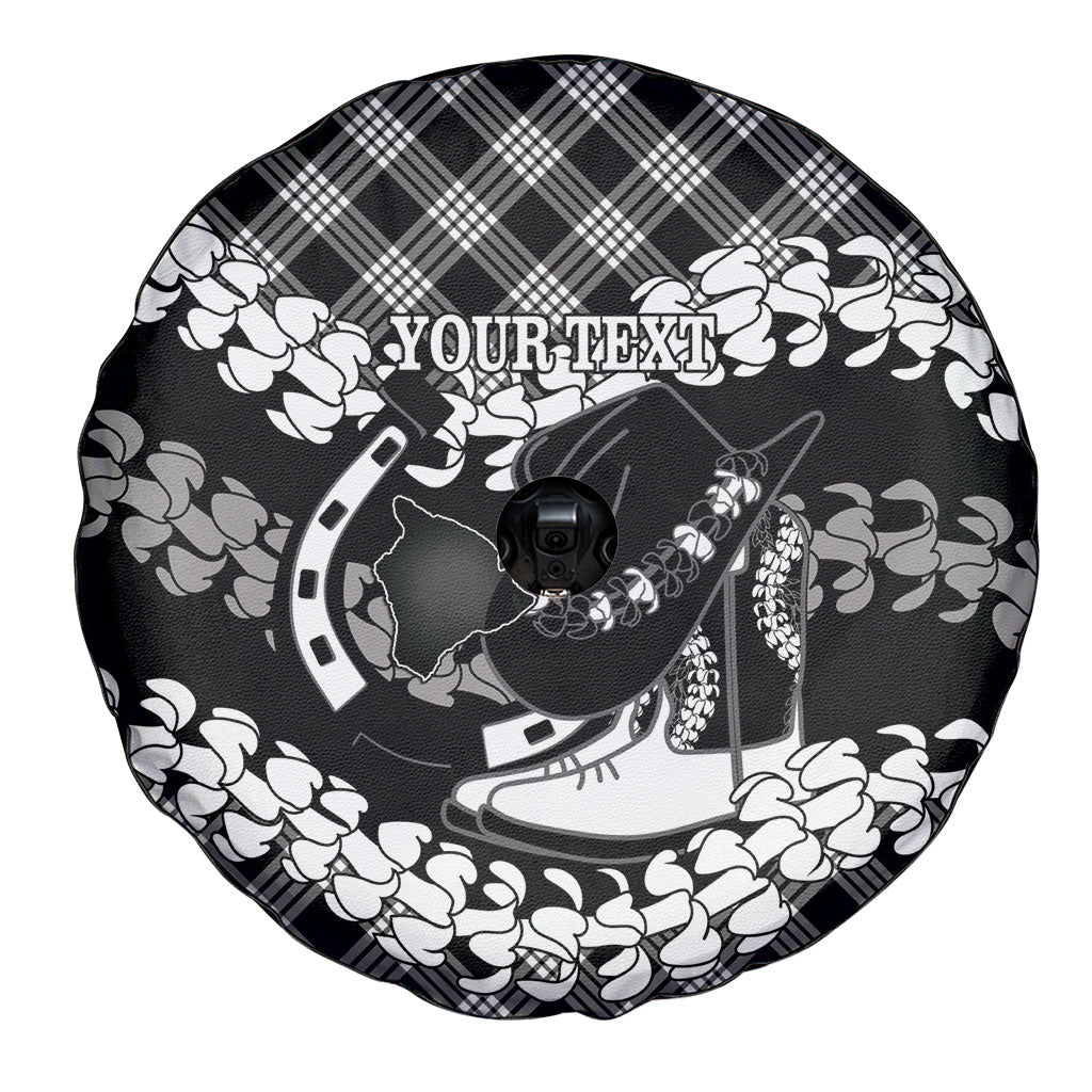Eleele Hawaii Cowboy Palaka Motifs Personalised Spare Tire Cover Paniolo Festival Puakenikeni Lei