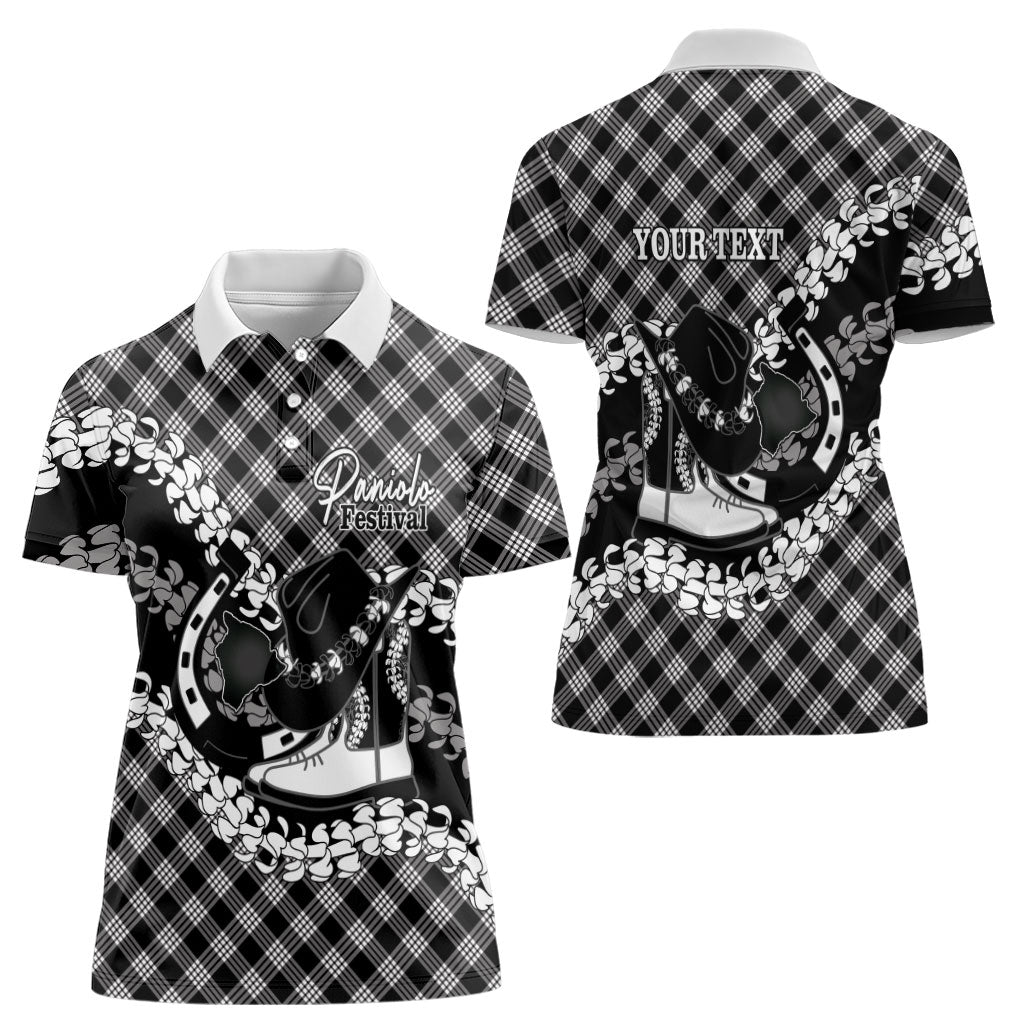 Eleele Hawaii Cowboy Palaka Motifs Personalised Women Polo Shirt Paniolo Festival Puakenikeni Lei LT14 - Polynesian Pride
