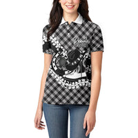 Eleele Hawaii Cowboy Palaka Motifs Personalised Women Polo Shirt Paniolo Festival Puakenikeni Lei LT14 - Polynesian Pride