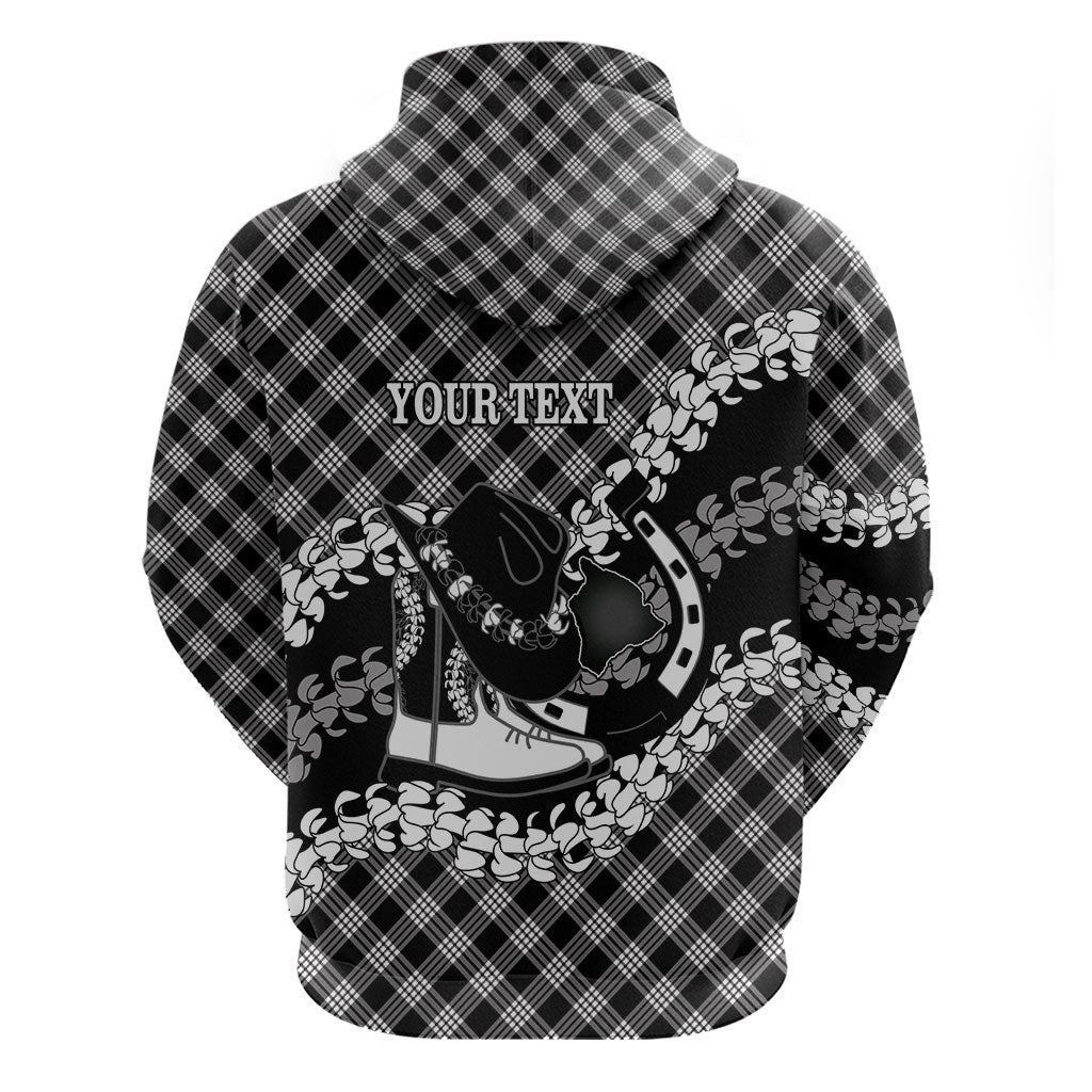 Eleele Hawaii Cowboy Palaka Motifs Personalised Zip Hoodie Paniolo Festival Puakenikeni Lei LT14 - Polynesian Pride