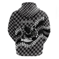 Eleele Hawaii Cowboy Palaka Motifs Personalised Zip Hoodie Paniolo Festival Puakenikeni Lei LT14 - Polynesian Pride