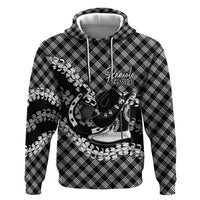 Eleele Hawaii Cowboy Palaka Motifs Personalised Zip Hoodie Paniolo Festival Puakenikeni Lei LT14 Pullover Hoodie Black - Polynesian Pride