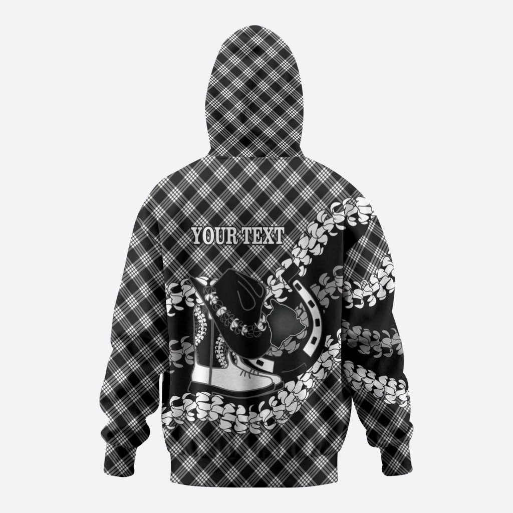 Eleele Hawaii Cowboy Palaka Motifs Personalised Zip Hoodie Paniolo Festival Puakenikeni Lei LT14 - Polynesian Pride