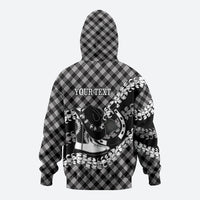 Eleele Hawaii Cowboy Palaka Motifs Personalised Zip Hoodie Paniolo Festival Puakenikeni Lei LT14 - Polynesian Pride