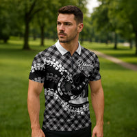 Eleele Hawaii Cowboy Palaka Motifs Personalised Zipper Polo Shirt Paniolo Festival Puakenikeni Lei LT14 - Polynesian Pride