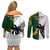 South Africa And Fiji Rugby Couples Matching Off Shoulder Short Dress and Long Sleeve Button Shirts 2023 World Cup Fijian Tapa With Kente Pattern LT14 - Polynesian Pride