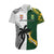 South Africa And Fiji Rugby Hawaiian Shirt 2023 World Cup Fijian Tapa With Kente Pattern LT14 Green - Polynesian Pride