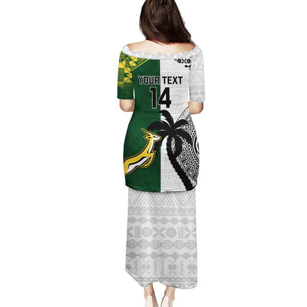 Custom South Africa And Fiji Rugby Long Sleeve Shirt 2023 World Cup Fijian Tapa With Kente Pattern LT14 main image 1