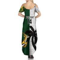 Custom South Africa And Fiji Rugby Summer Maxi Dress 2023 World Cup Fijian Tapa With Kente Pattern LT14 - Polynesian Pride