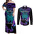 Suicide Awareness Your Story Is Not Over Yet Couples Matching Off Shoulder Maxi Dress and Long Sleeve Button Shirts Polynesian Butterfly Tattoo LT14 Purple - Polynesian Pride