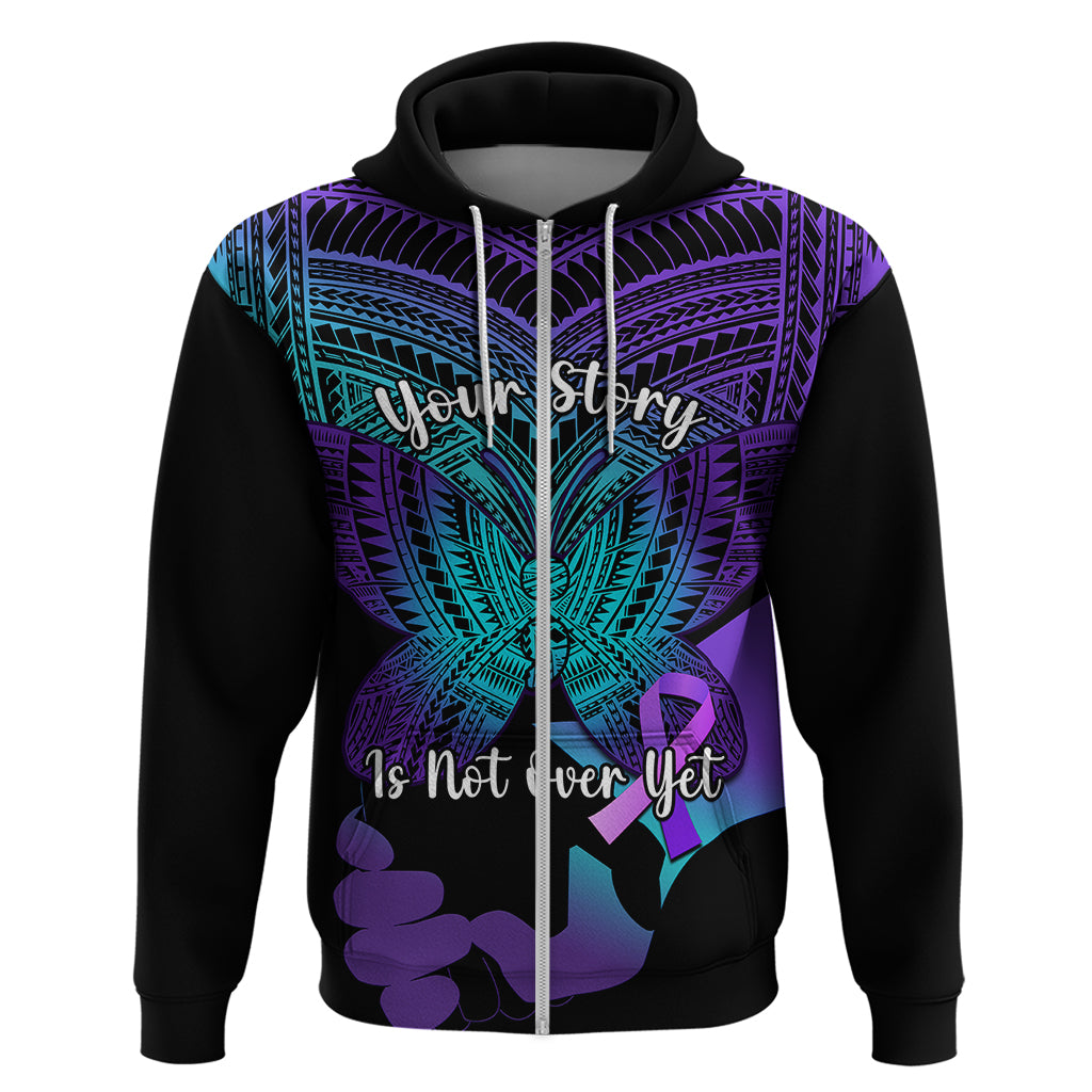 Suicide Awareness Your Story Is Not Over Yet Hoodie Polynesian Butterfly Tattoo LT14 - Polynesian Pride