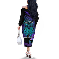 Suicide Awareness Your Story Is Not Over Yet Off The Shoulder Long Sleeve Dress Polynesian Butterfly Tattoo LT14 - Polynesian Pride