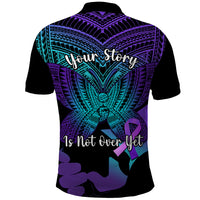 Suicide Awareness Your Story Is Not Over Yet Polo Shirt Polynesian Butterfly Tattoo LT14 - Polynesian Pride