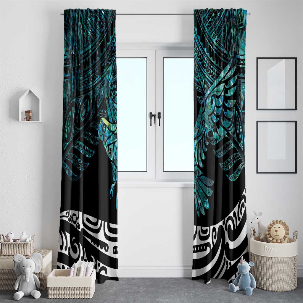 New Zealand Sulphur-crested Cockatoo Window Curtain Aotearoa Maori Mix Paua Shell