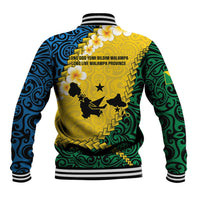 Malampa Province Baseball Jacket Vanuatu Map - Plumeria Flag Color