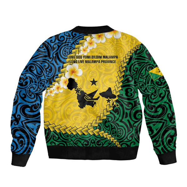 Vanuatu Malampa Province Baseball Jacket Hibiscus Tribal Polynesian Tattoo Ver Gradient LT9 main image 1